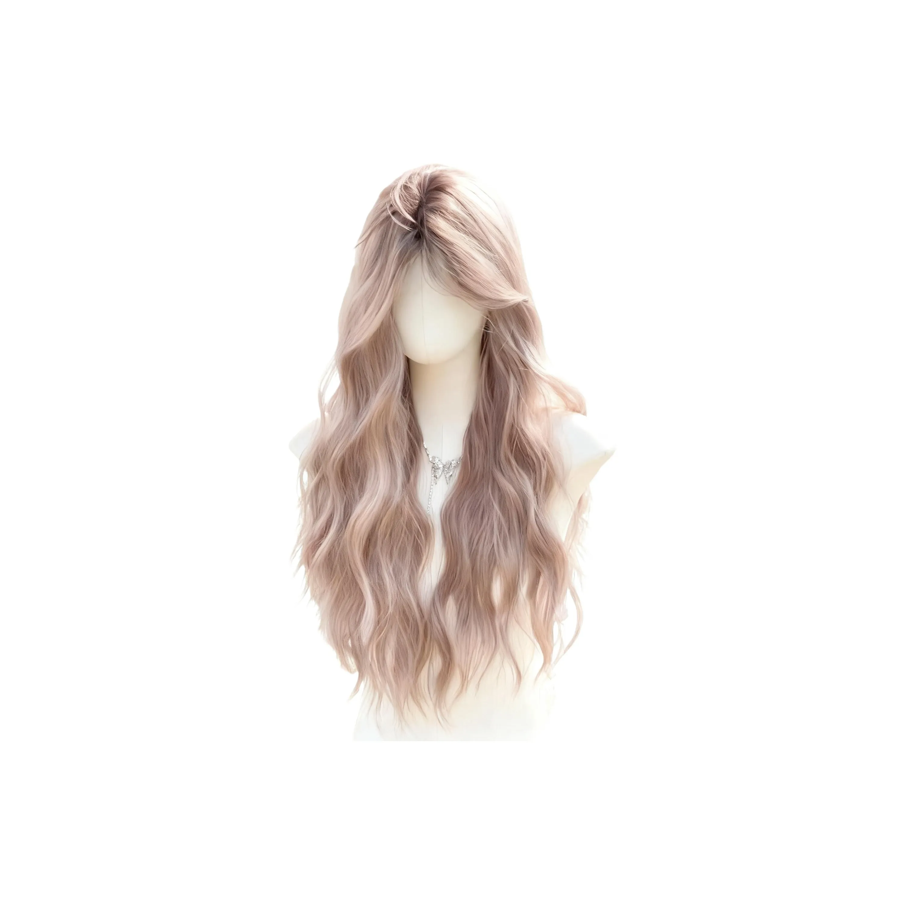 Time Shadow Net LIKE Перука Milk Puff Root Краситель Пастельно-розовый Средний Разделенная Яйцо Ролики