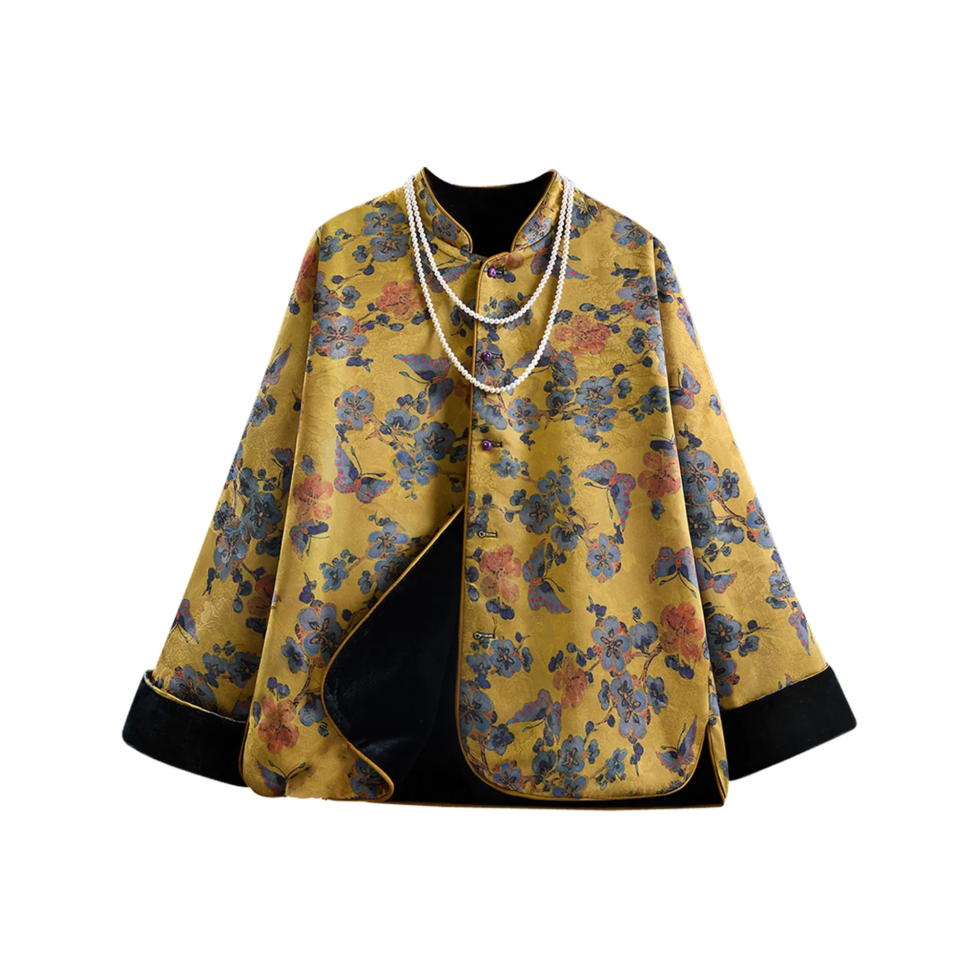 SIBAISHE Манго Желтый Женское Короткое Пальто