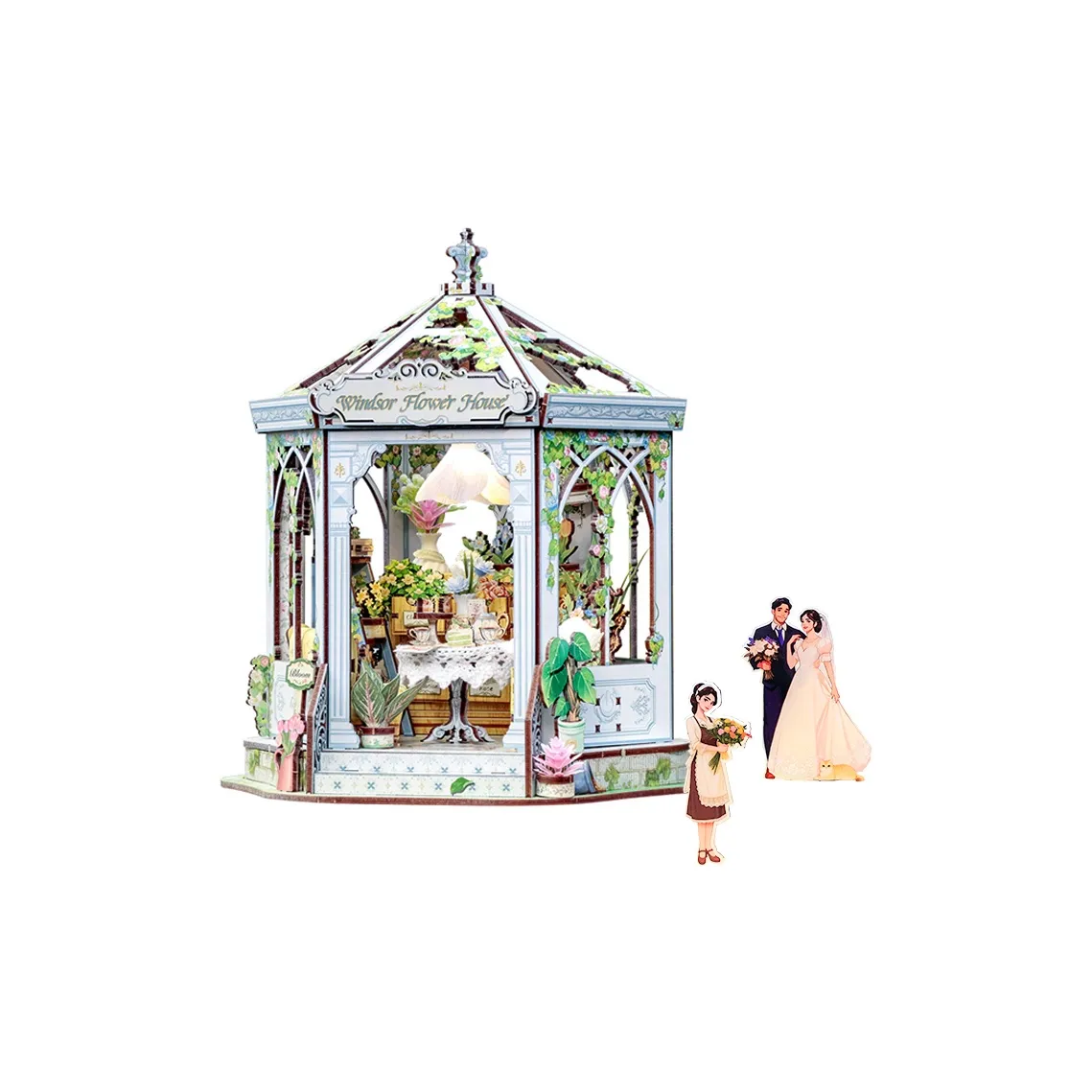 CUTEBEE Коллекция "Новые Свадебные" Windsor Цветок House Architecture Наборы для Собирания Дома DIY