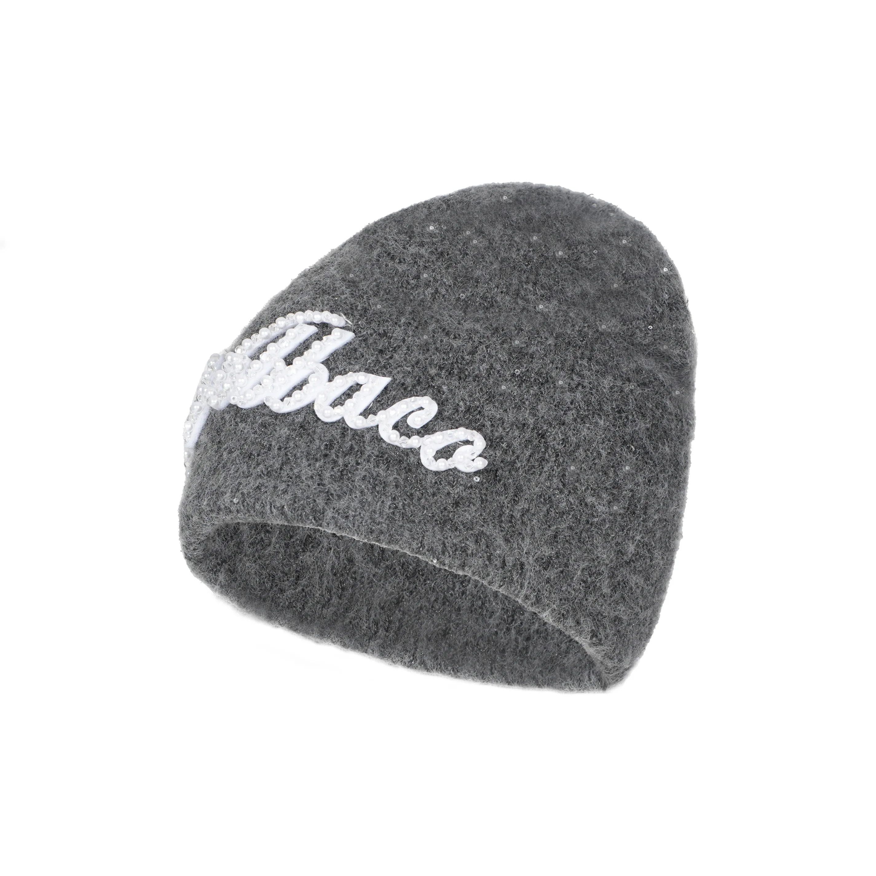 Valeria Obbaco Акриловые шапки-бини унисекс серого цвета