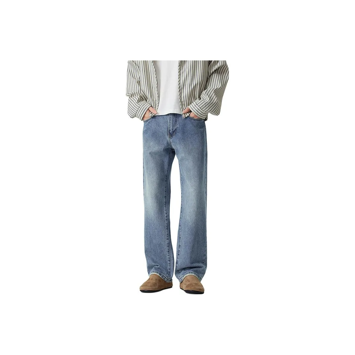 SLLAVIF Элегантные синие мужские джинсы