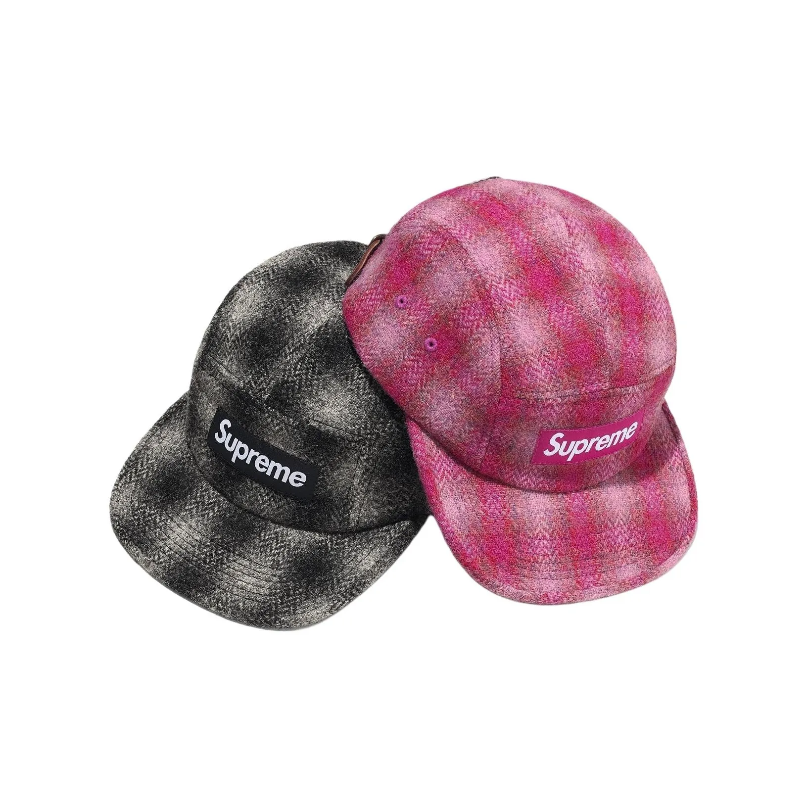 Supreme Шерсть Кепки Унисекс Серый Розовый