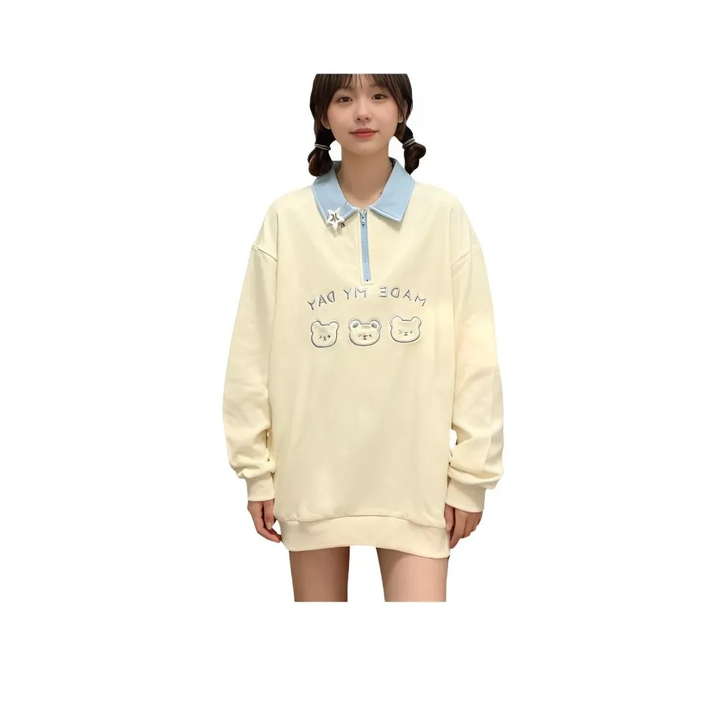 INCO VIBE Кремовый Абрикос Утолщенный и с Флисовой Подкладкой Женские Свитшоты