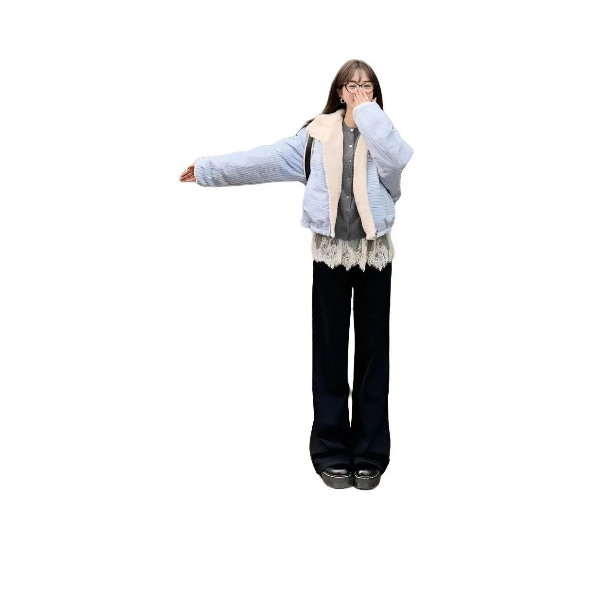 GUOZHEN Синий Женский пуховик