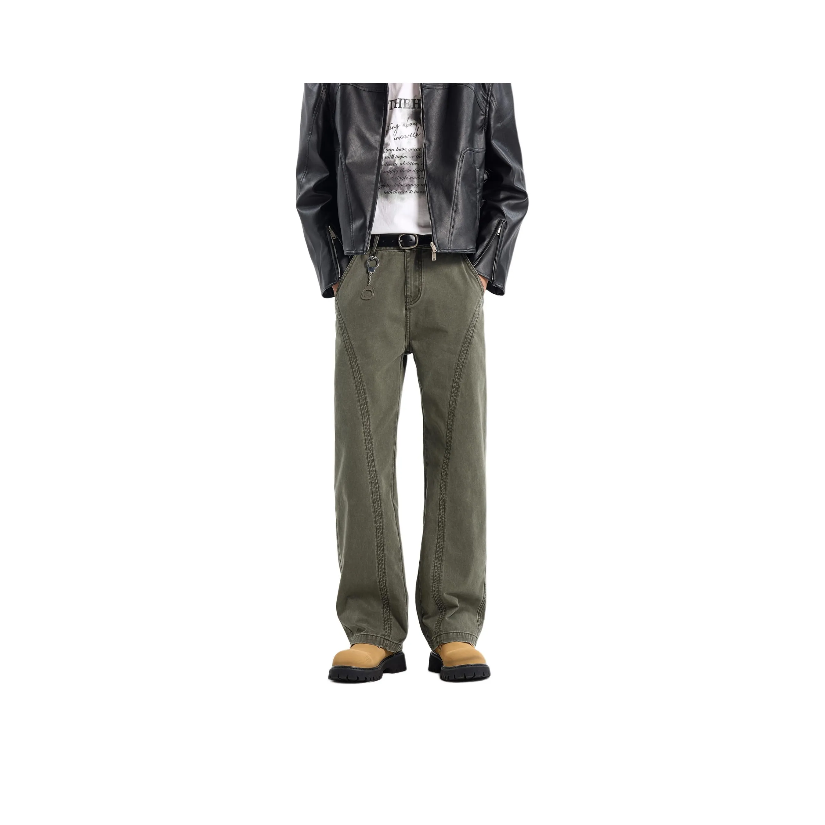 ENTONG Армия Зеленый Унисекс Джинсы