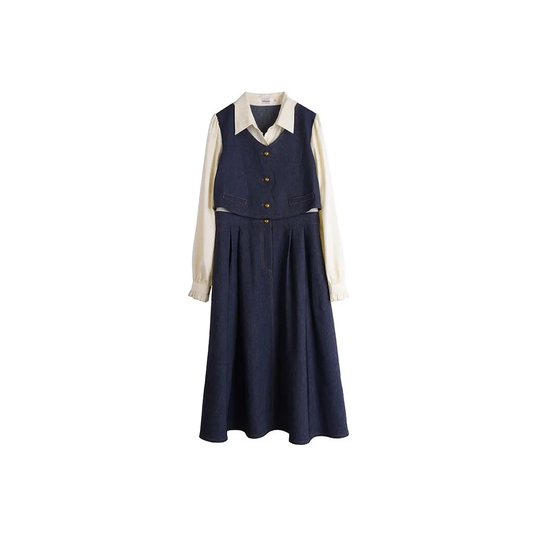 WEIYOU Длинное платье с длинными рукавами женское