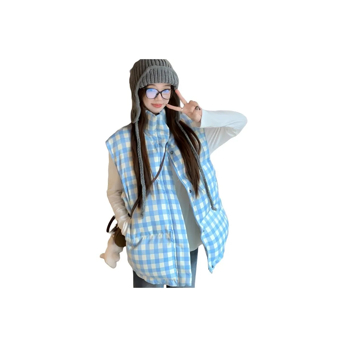 CHARM GLOW Светло-синие женские жилеты