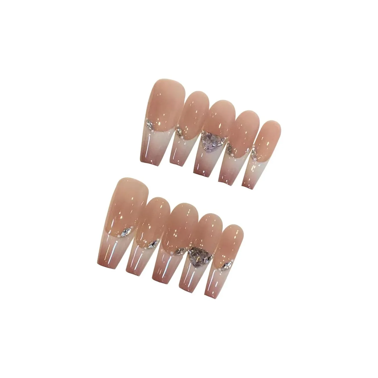 LIANJING [Свет] Handcrafted False Nail Распылитель Градиентный Люксовый стиль Премиум Наклеиваемые Накладки для Ногтей 30 мм Трапециевидный