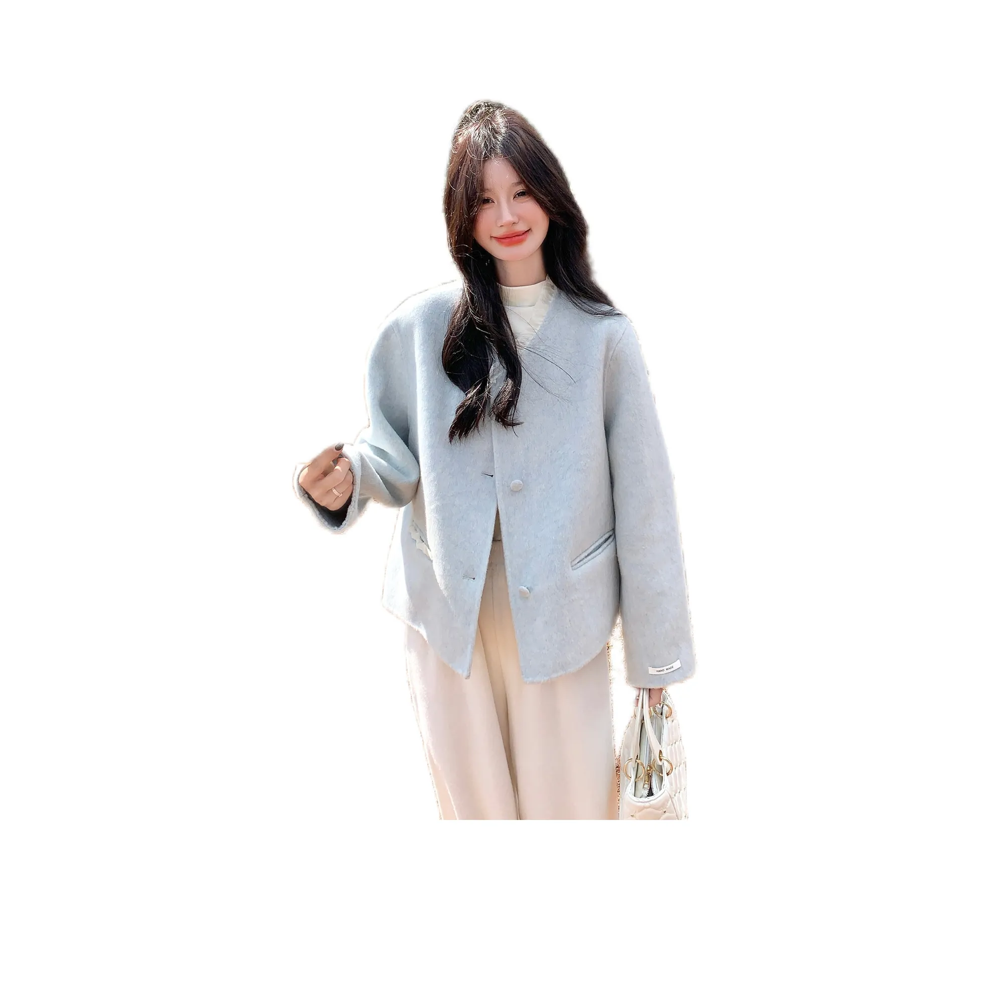 CHUNSHIMAN Светло-синий Женский Пальто