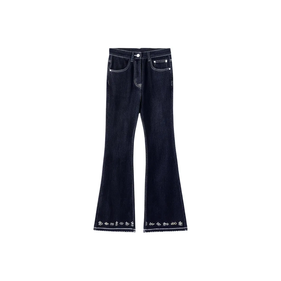 FOSS PHIL Устойчивые к выцветанию синие женские джинсы