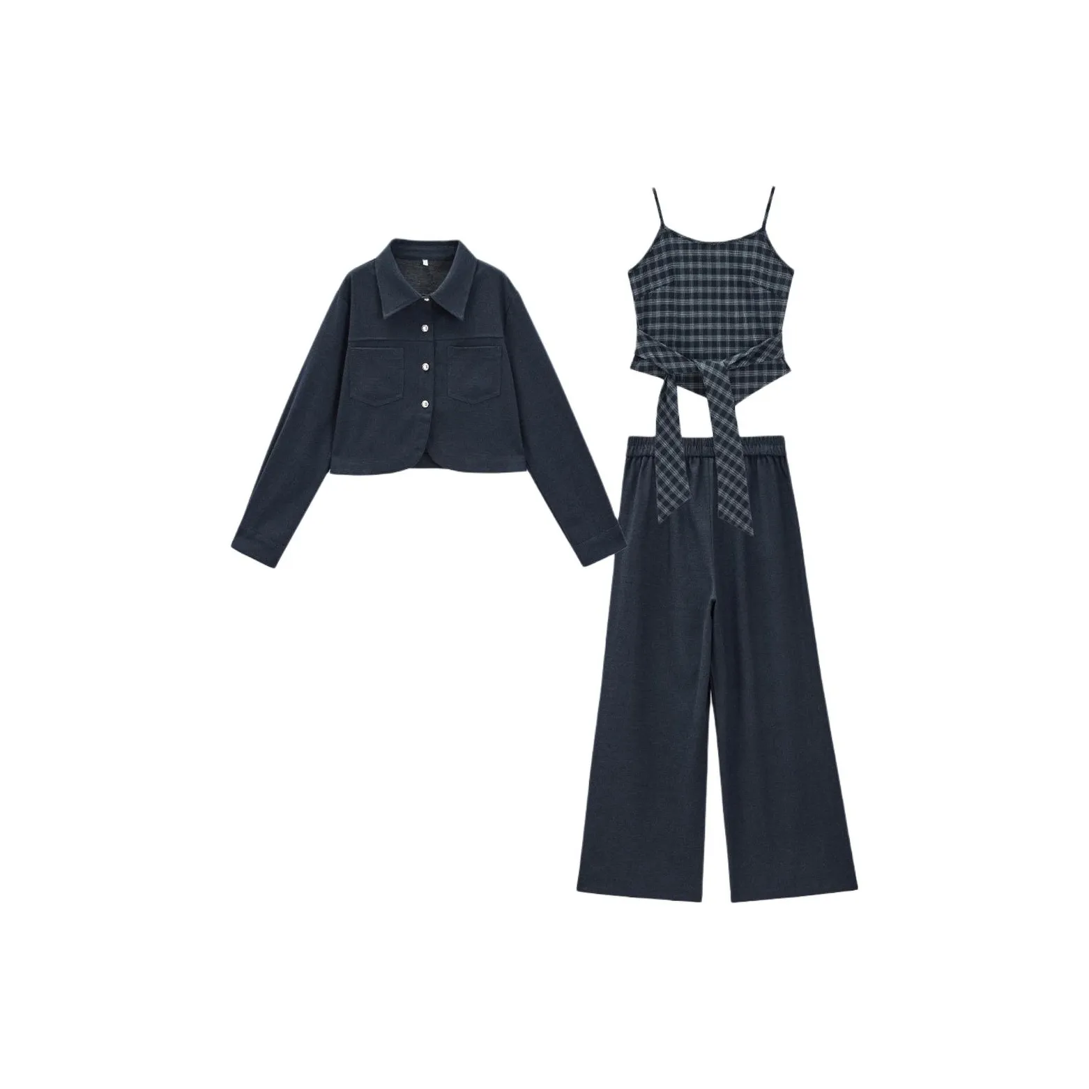 AIYIFU Темно-синий Синий Женские Повседневные Костюмы