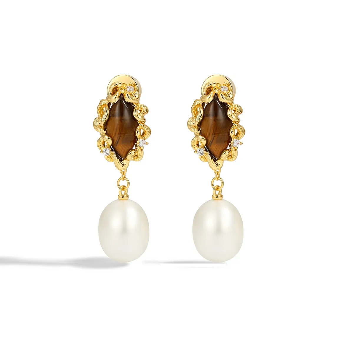 BOONEE ALUS 24K Серьги из меди с золотым покрытием женские