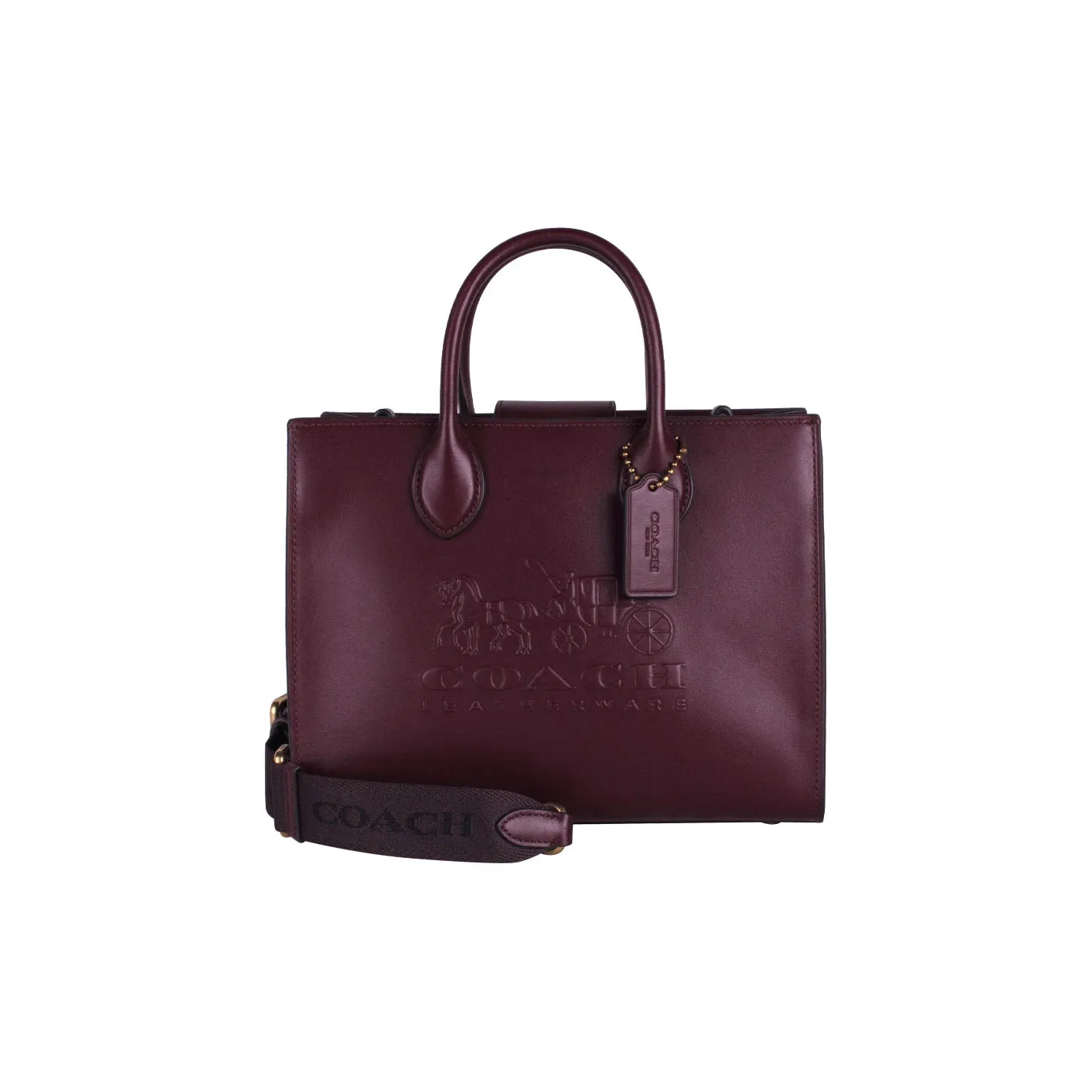 COACH Ace Коровья кожа Одно плечо Сумка Средний Женские Мерло Вино Красный