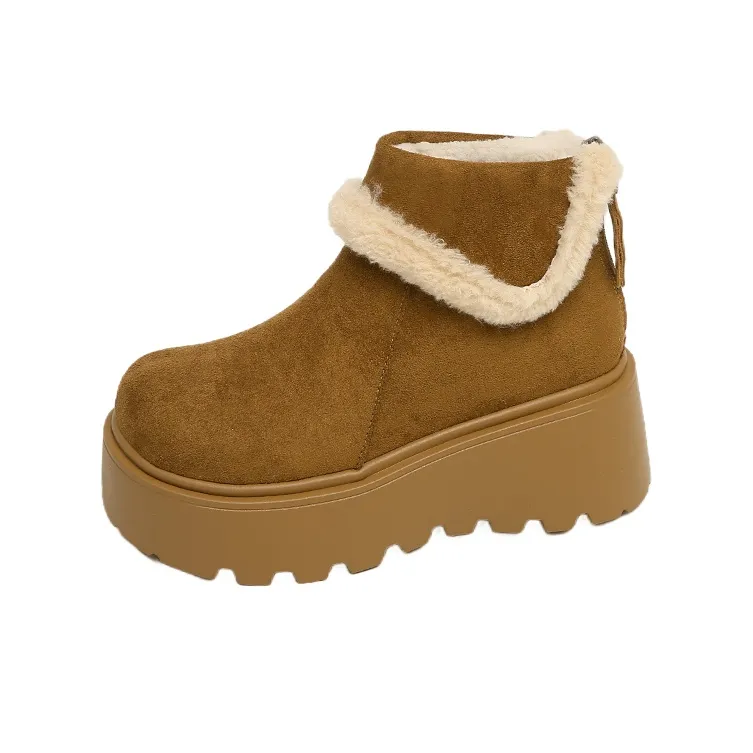 QINBU Утепленная обувь Термическая с увеличением высоты Водонепроницаемая Противоскользящие Носки Crew Сноубутсы Женские