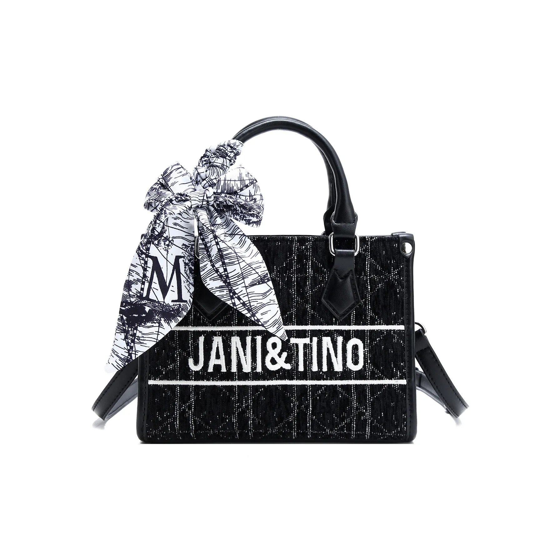 JANITINO Полиуретан ПУ (полиуретан) Одно плечо Сумка Женская Черная