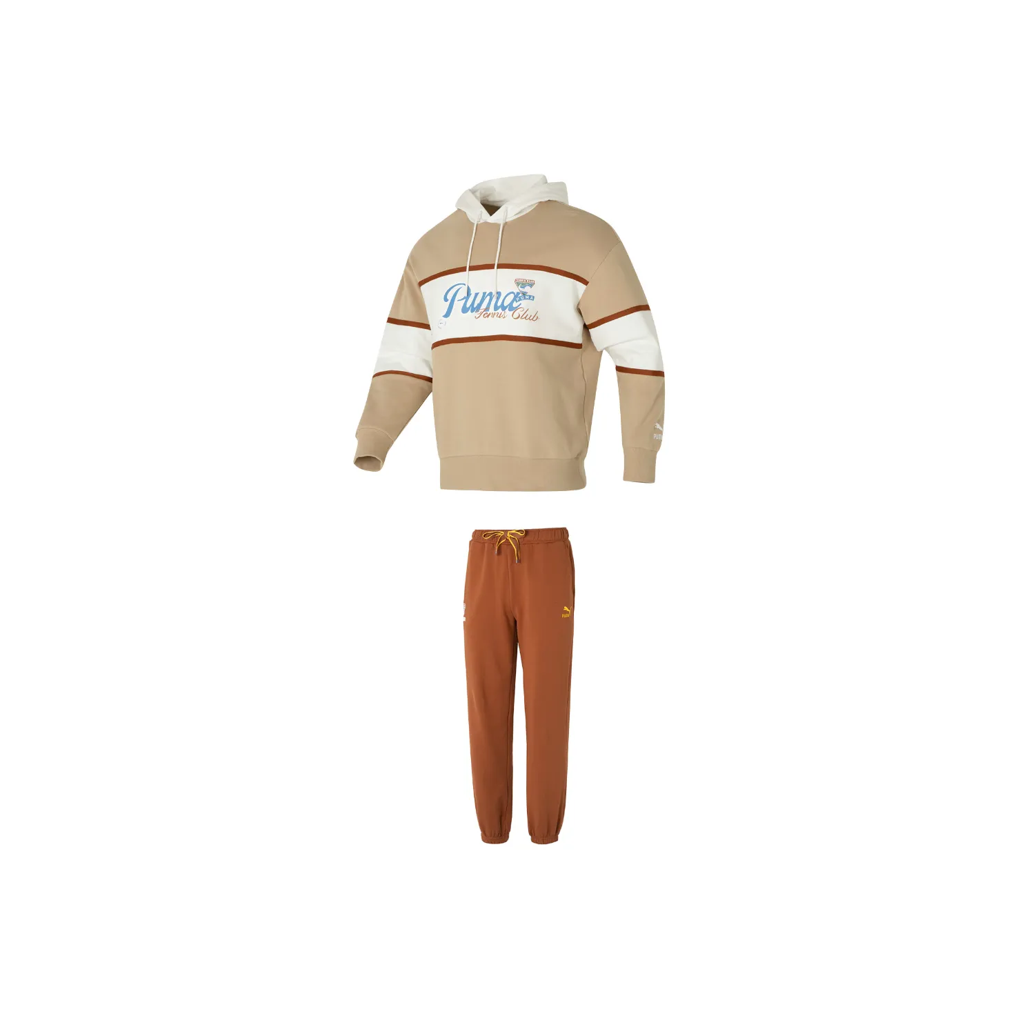 PUMA Clothing Комплект Хаки Свитшот + Коричневые Штаны Мужские Спортивные Костюмы Толстовки