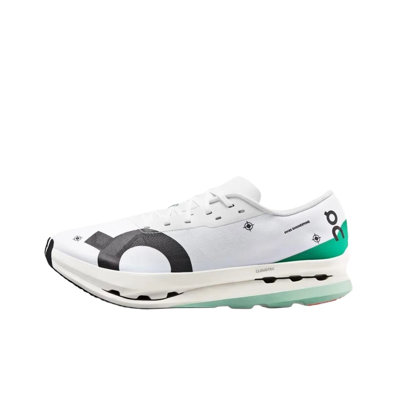 On Cloudboom Echo 3 Low Топ Карбоновая плита Марафон Гонки Беговые кроссовки Мужской Бело-зеленый