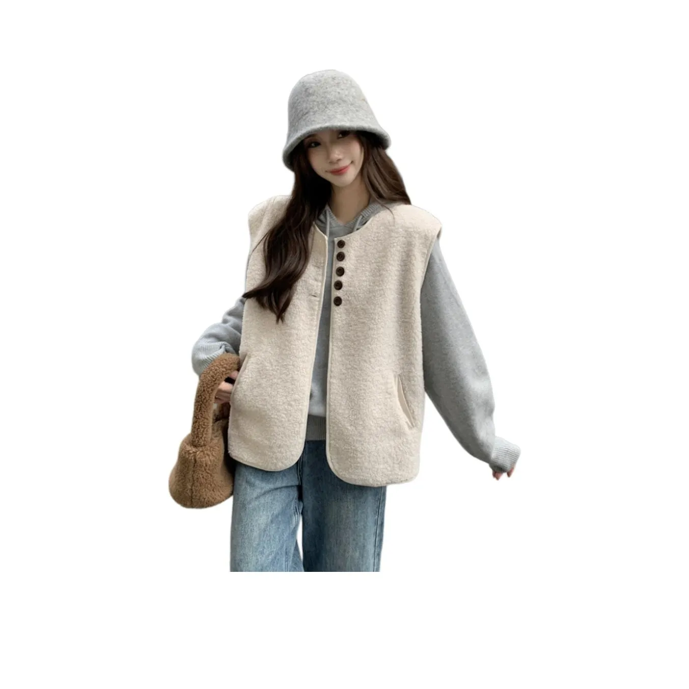 Langqing Абрикос Бесплатная доставка Бренд Наклеенный Женские жилеты