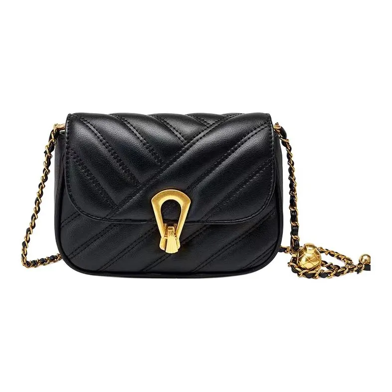 VANDEE Корова Кожа с Микрофиброй Маленькая Квадратная Сумка Сумка через плечо Мини Женская Черная Белая