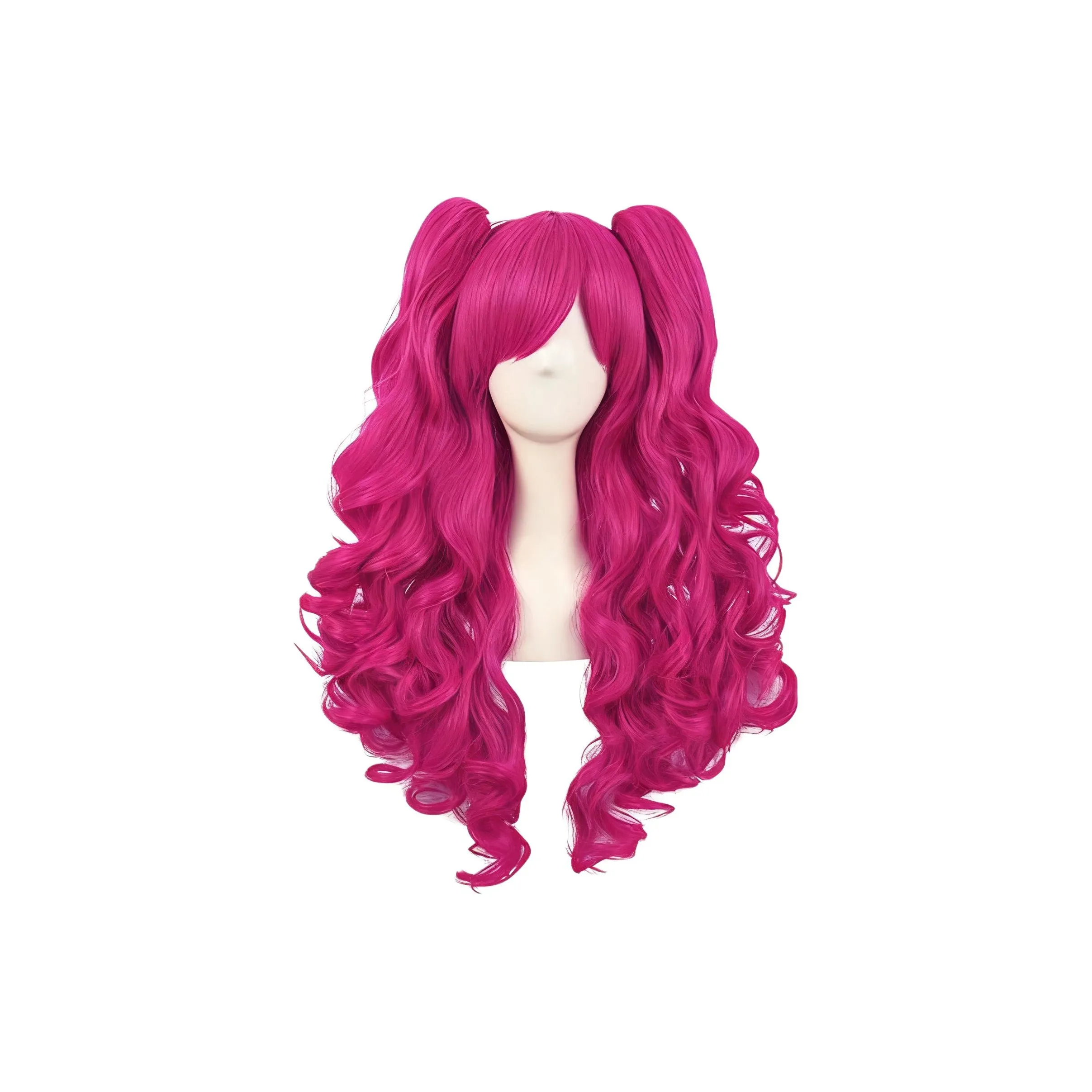 SHUYUAN Волна Кудрявый Розово-красный Длинный Кудрявые Волосы Парик Полная Голова Комплект Естественный Симуляция
