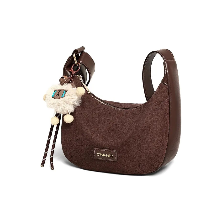 C°BANNER Коровья кожа Сумка на плечо Средний Женские Кофе