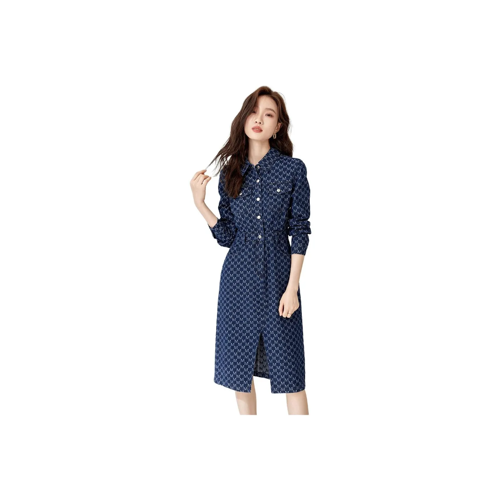 Langqing Длинный рукав Платье Женское