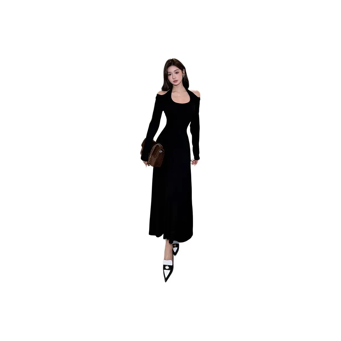 VENICEW Длинное платье с длинными рукавами женское