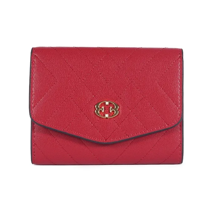 DOUBAOLU Коровья кожа микрофибра синтетическая кожа кошелек стандартный женский бордовый экрю черный