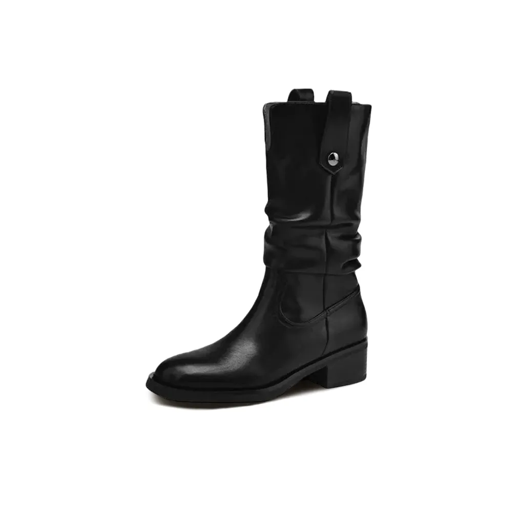 7 SEVFUN Винтаж Грубый каблук Британский стиль Ботильоны Женские