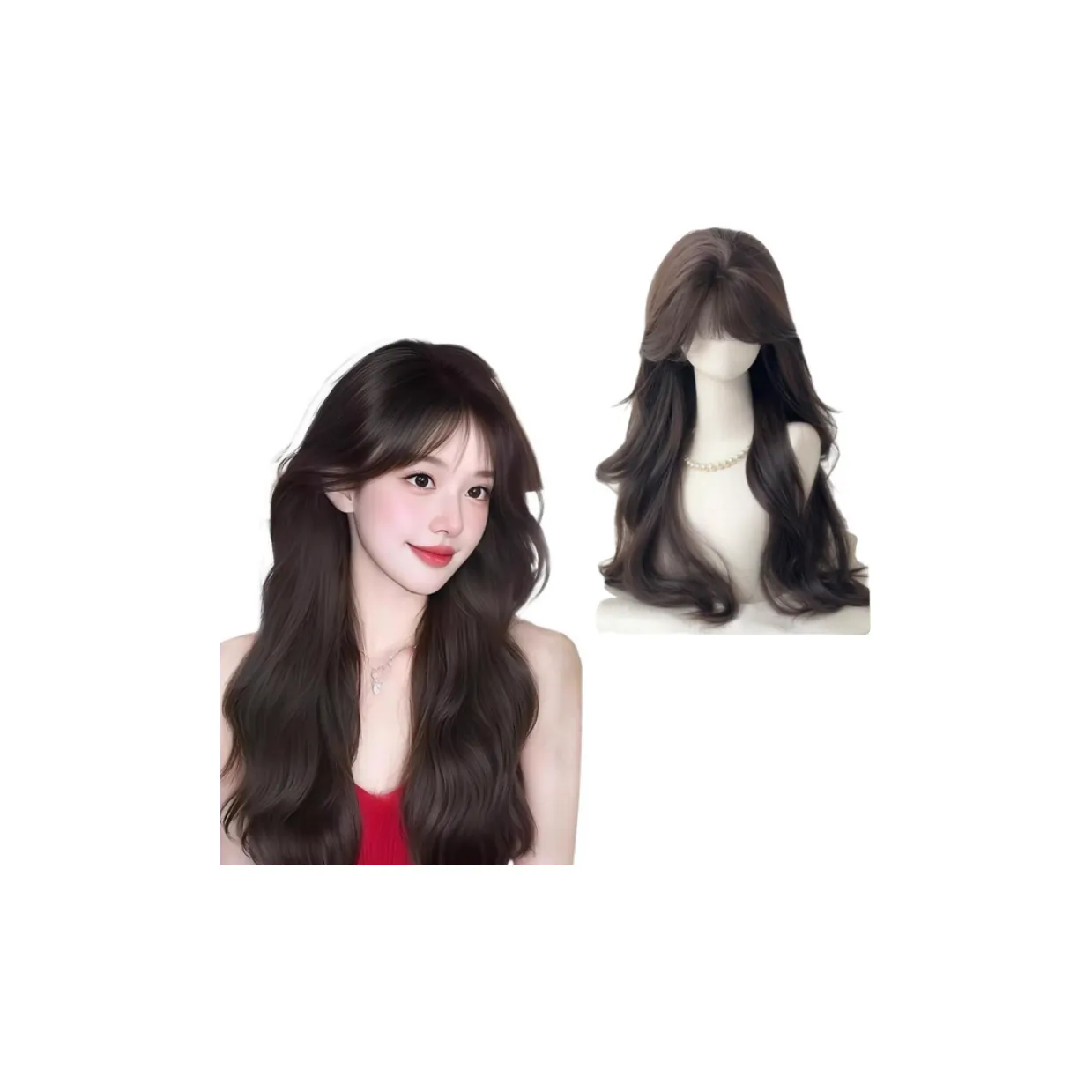 Sweet Pillow House Full Wig для женщин синтетическая шерсть кудрявый повседневный топ часть парика с аксессуаром для волос