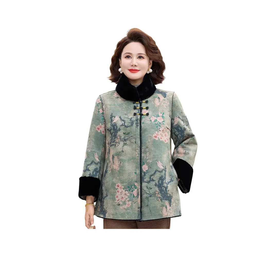 SHUHAOBAI Зеленый Женский Средний Возрастной и Пожилой Топы