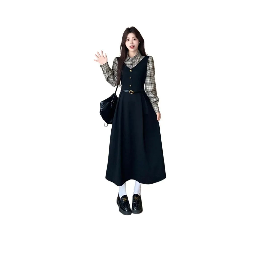 GULIANFEI Длинное платье с длинными рукавами женское