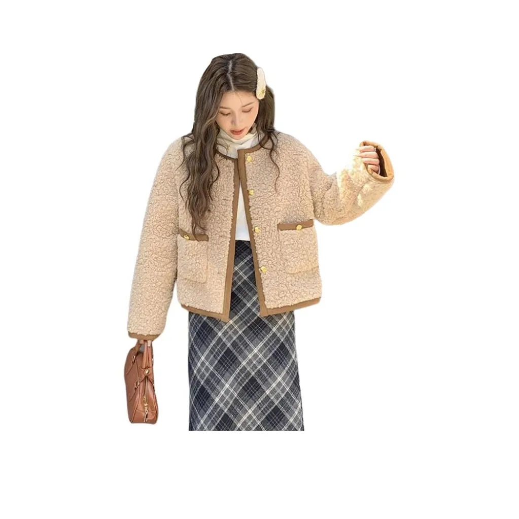 MDEHT Светлый Кофейный Женский Бархатный Куртка