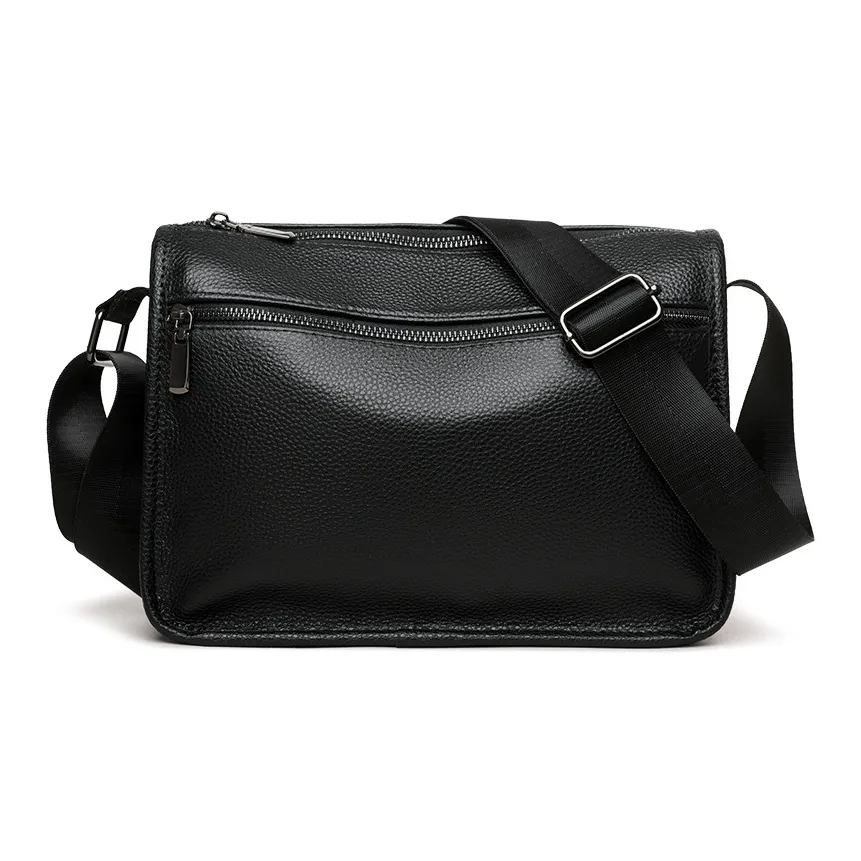 VANDEE Сумка через плечо из коровьей кожи стандартная мужская черная