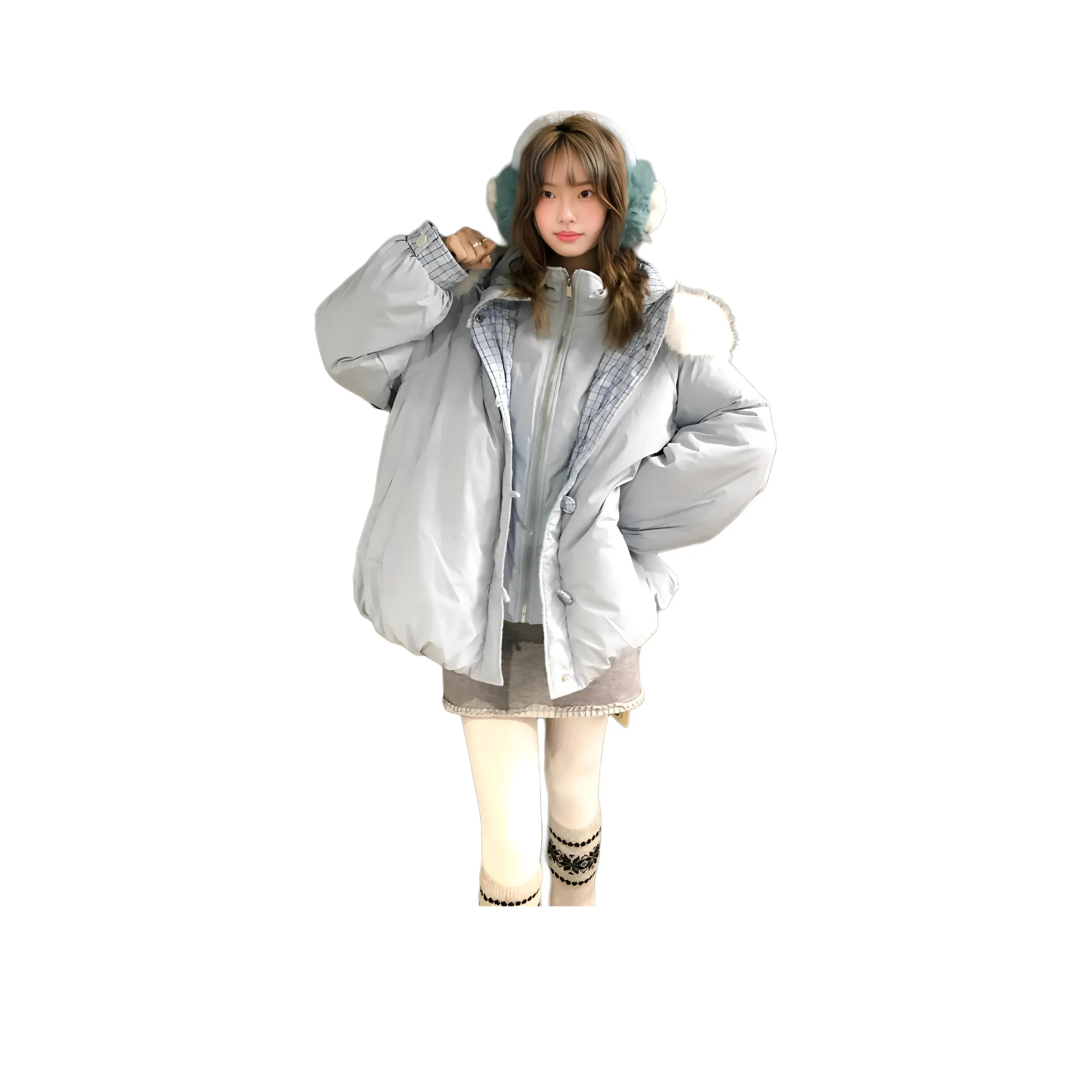 Langqing Синий Женские пуховики