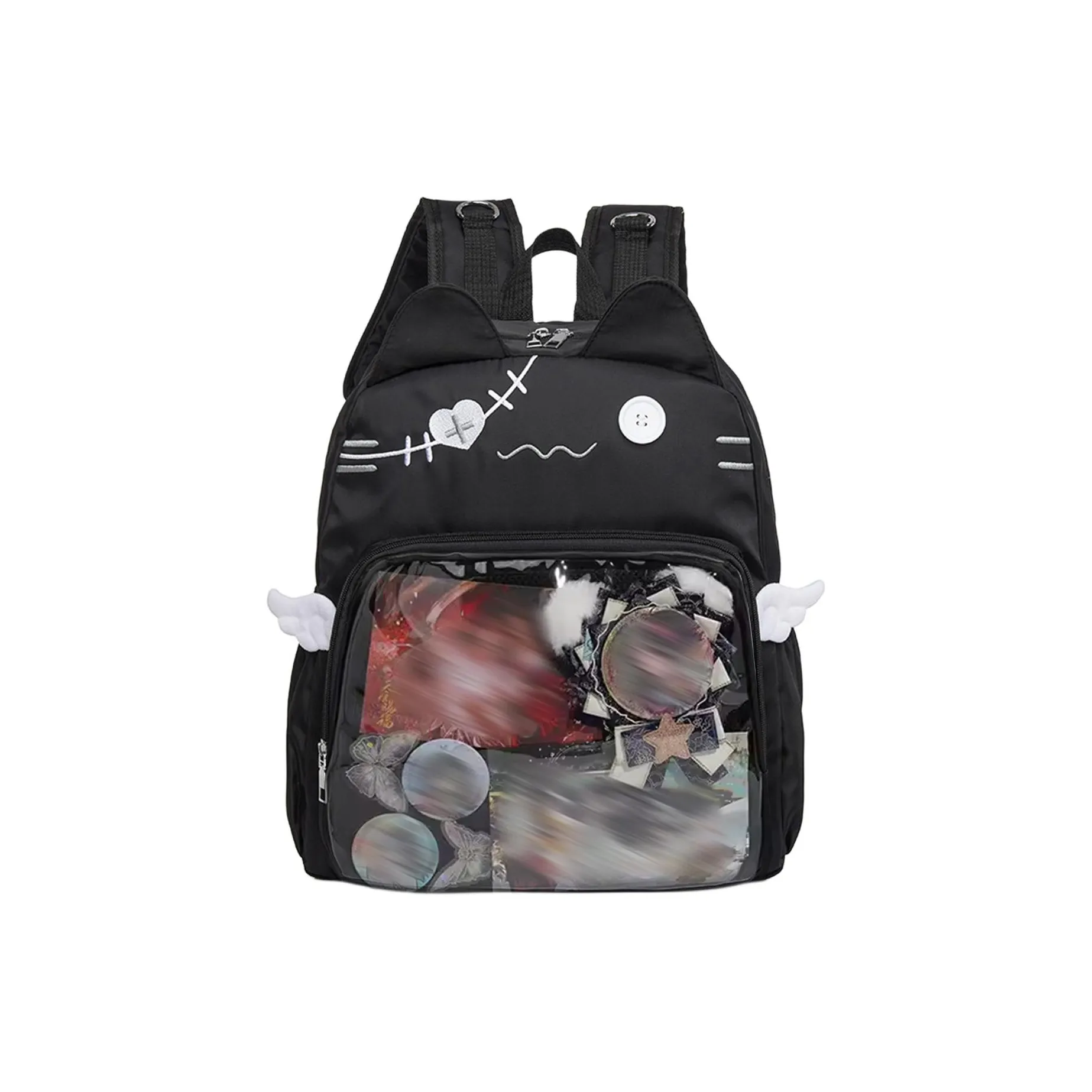 UNITE STAR Нейлоновая ткань Емкость Прозрачный Layer Значок Универсальный Рюкзак Женские Синий Розовый Черный