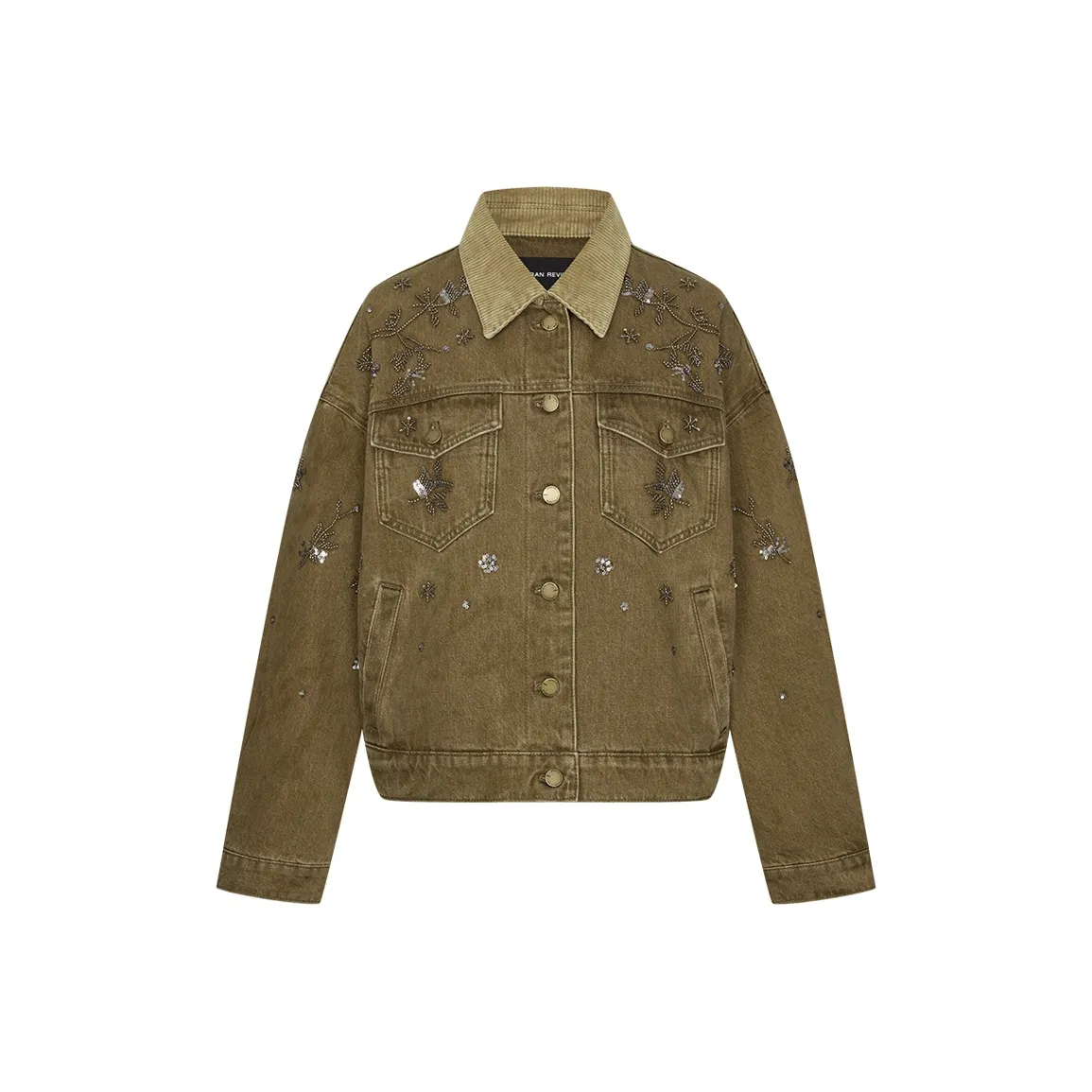 URBAN REVIVO Джинсовая куртка Женская Хаки