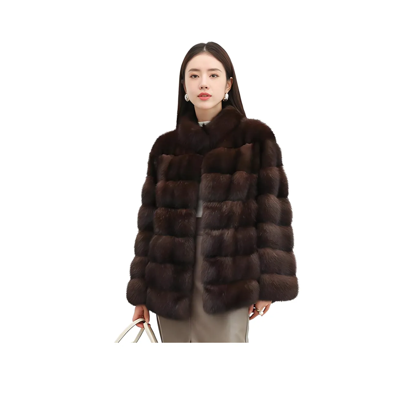 MH Каштановый Женские Меховые изделия