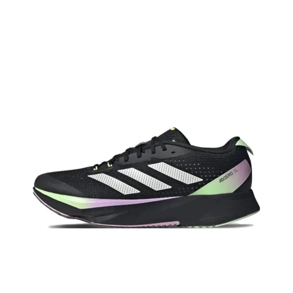Adidas Adizero SL Low Топ Беговые кроссовки Мужской Черный Фиолетовый Зеленый