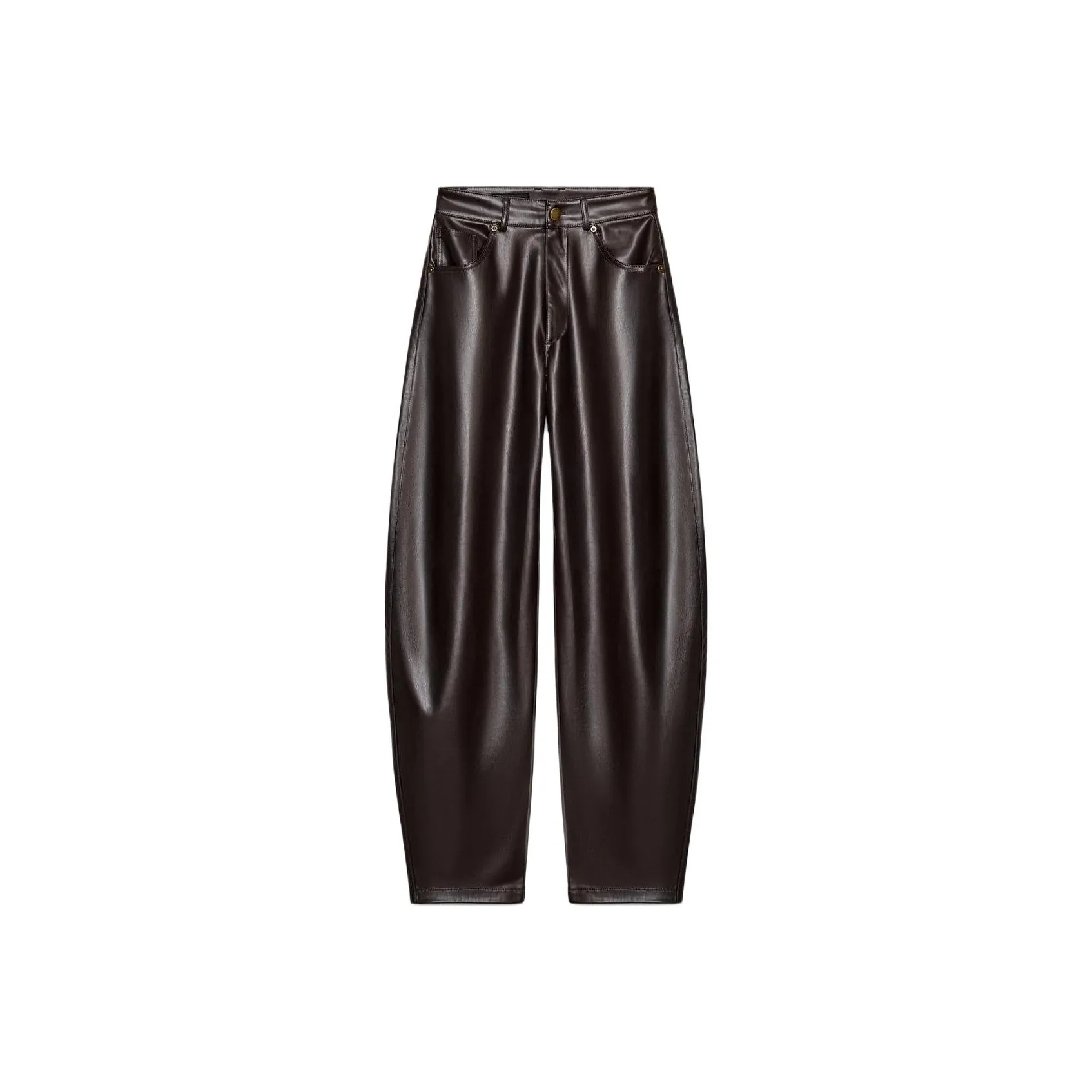 ZARA Collaboration Шоколад Женские Кожаные Штаны