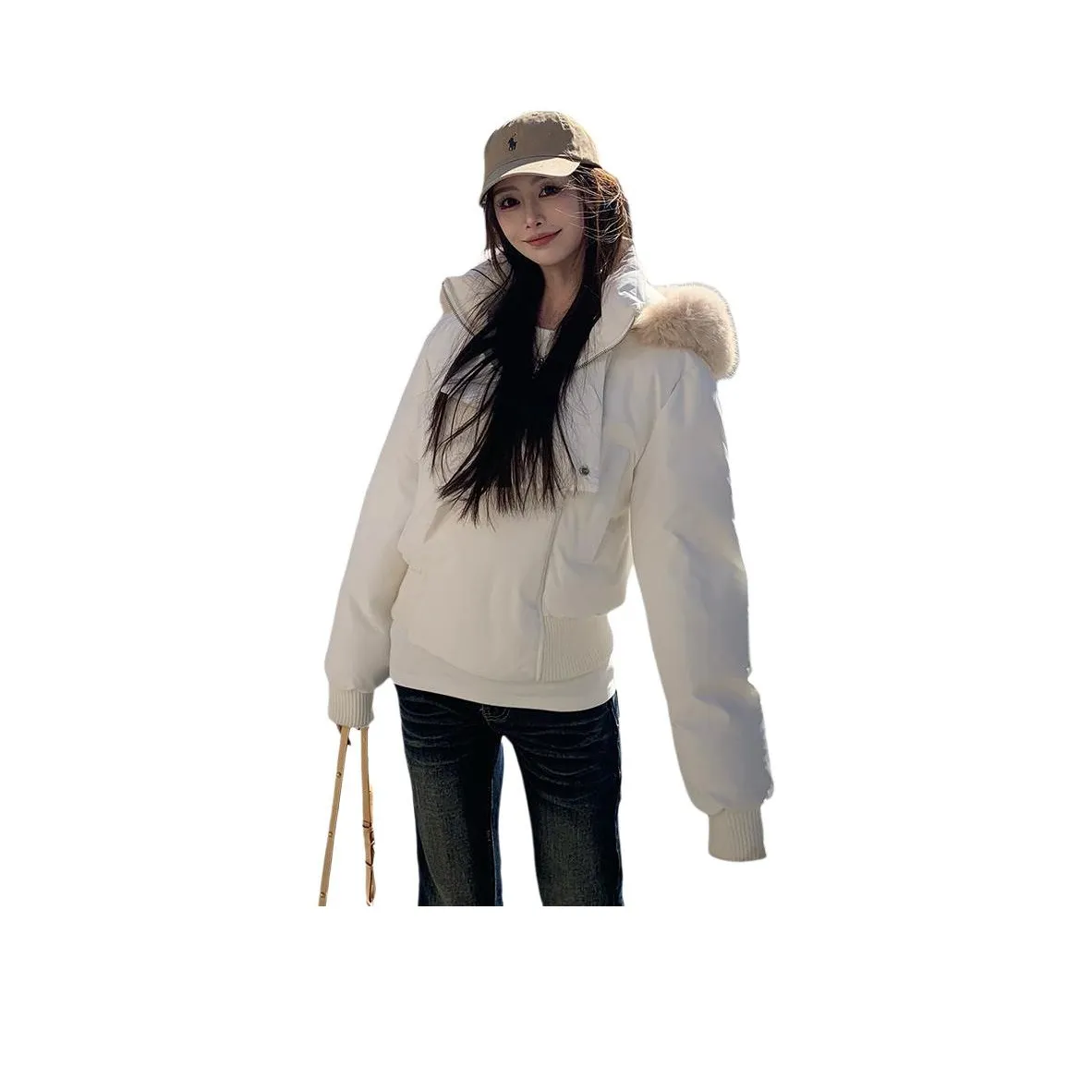 Langqing Белый Женский пуховик