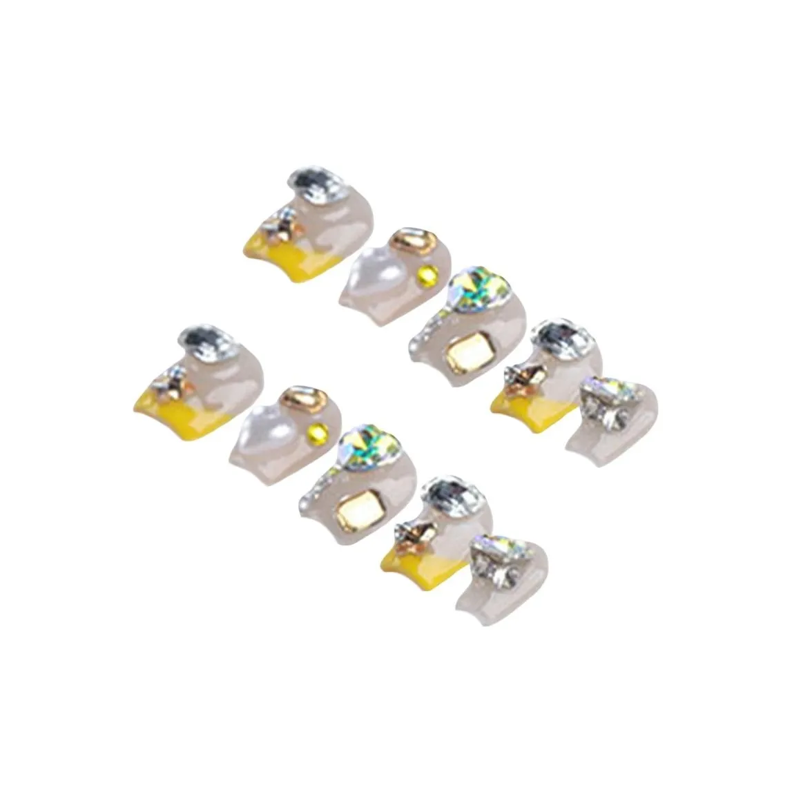 YIYIHE Белый кот Eye Кристальный MID Длина Укороченный Короткий Квадрат Круглый Белый Однотонный