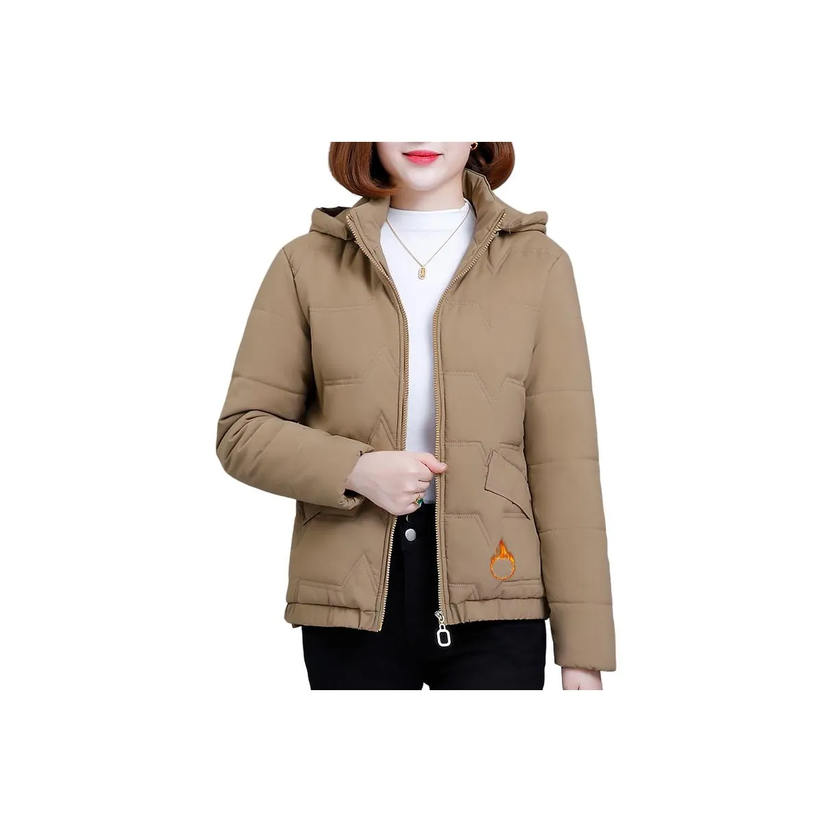 MOUSIDEYOUHUO С капюшоном хлопковый пуховик женский