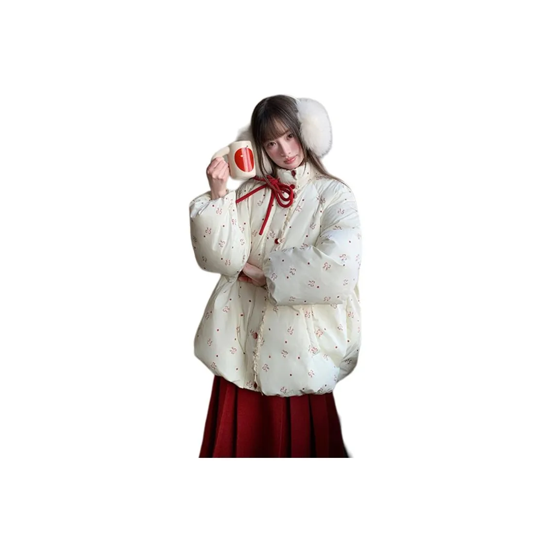 MDEHT Кролик с принтом женские пуховики