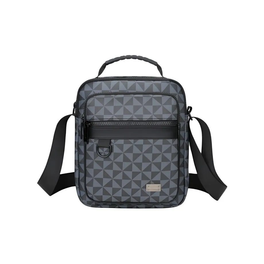 SMVP PU кожа через плечо сумка стандартная мужская черная