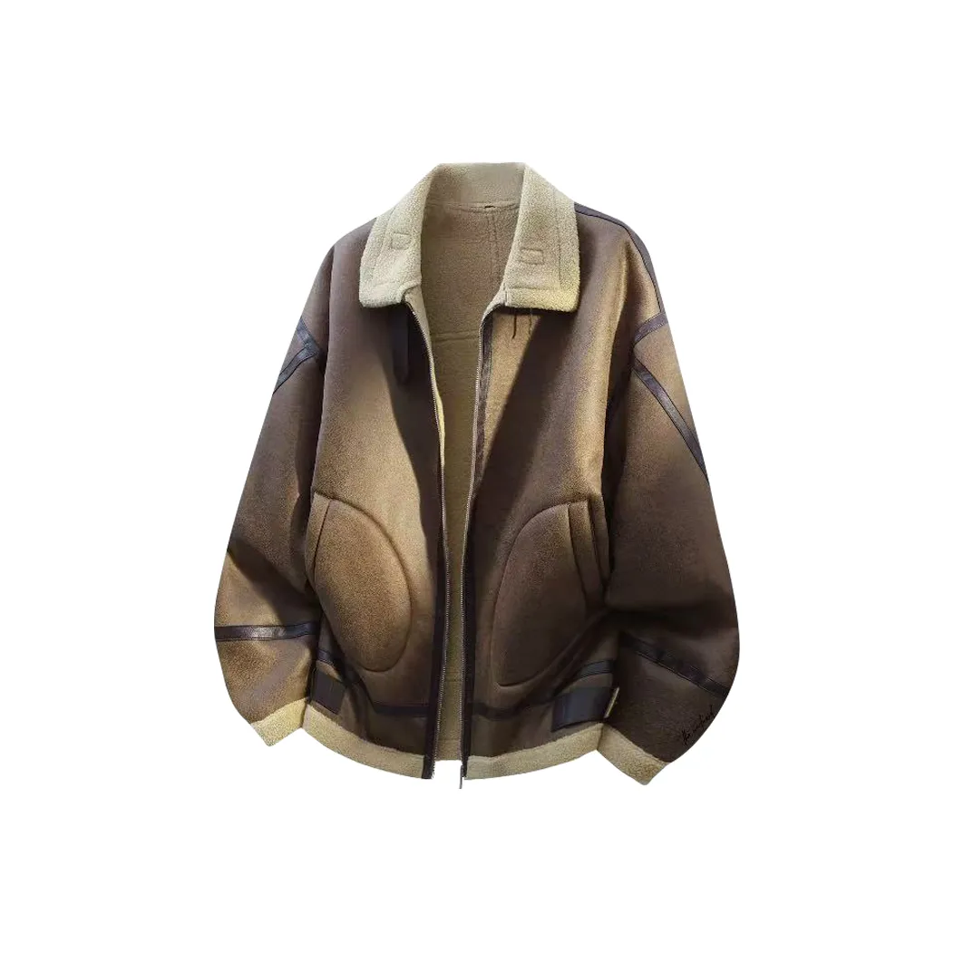 Mogao Овечья шерсть Кожа Куртка Унисекс