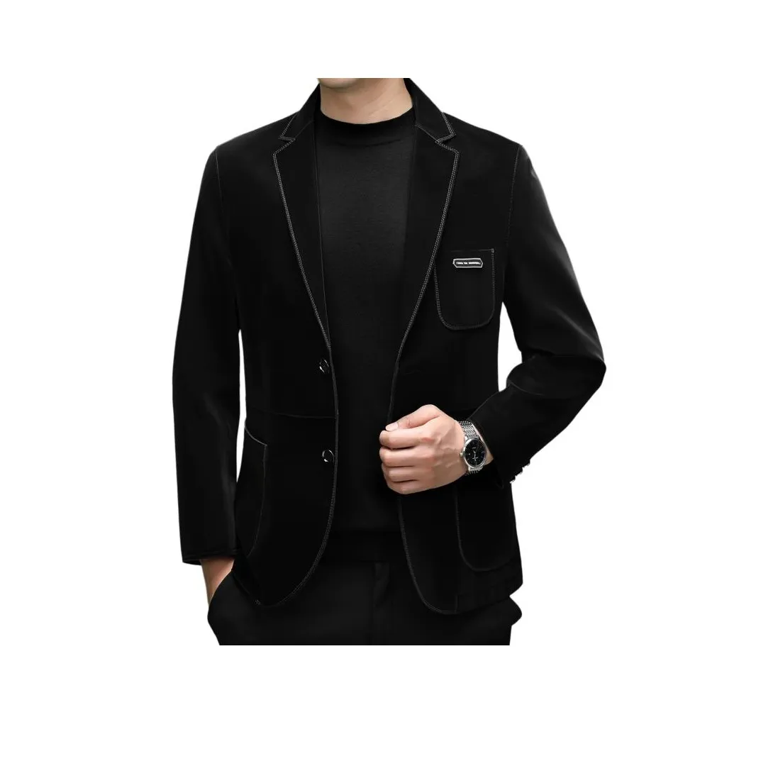 27DESHENGHUO Кожаная куртка мужская