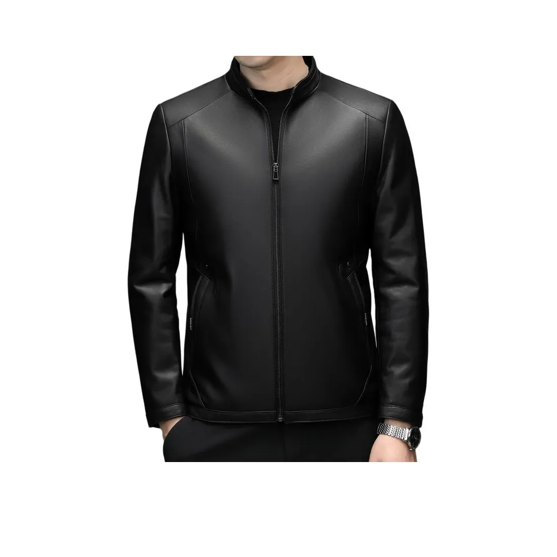 27DESHENGHUO Кожаная куртка мужская