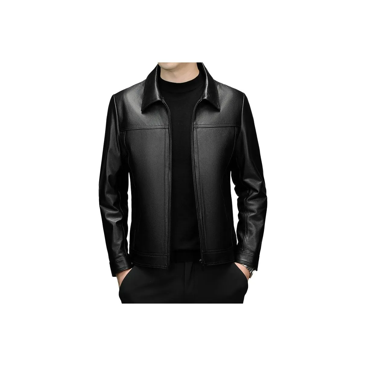 27DESHENGHUO Кожаная куртка мужская