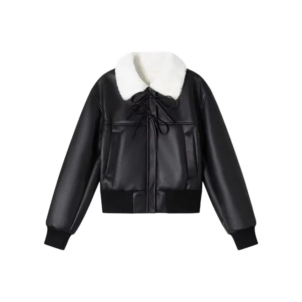 EMDPN Кожа Куртка Пальто Женские